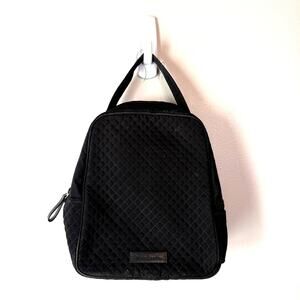 Vera Bradley Women's Black Quilted Microfiber Lunch Bunch Bag Lunchbox